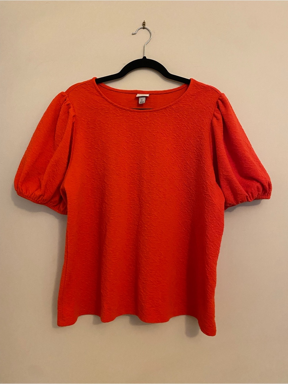 a new day Bright Orange/Red Puff Sleeve Tee size XL